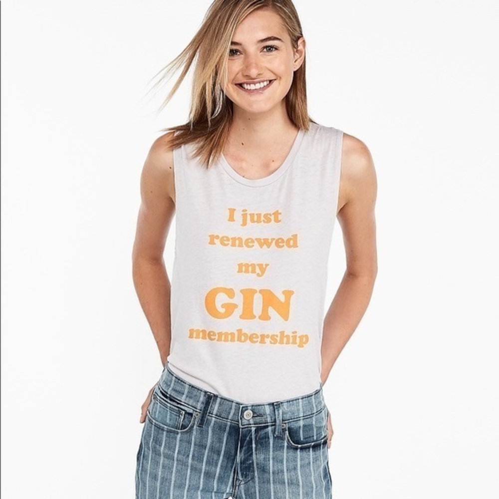 NWOT Express Gin Membership Muscle Tee Tank Top